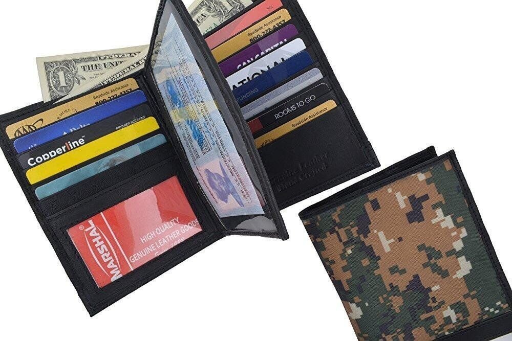 RFID Blocking Camouflage Bifold Hipster Multi Credit Card ID Holder Camo...