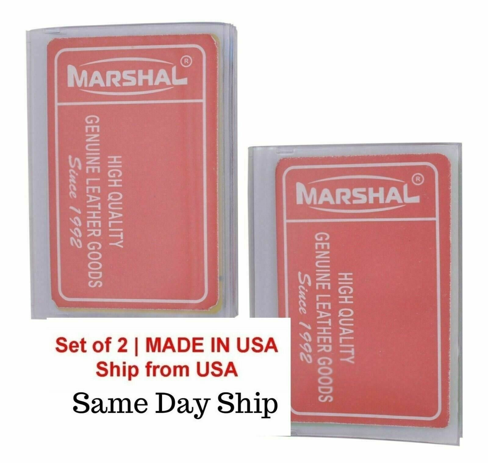 Set of 2 Plastic Trifold Wallet Replacement Insert Picture Card Holders 6 Pages