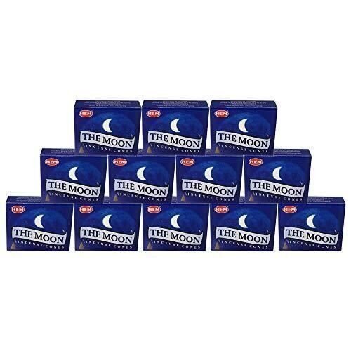 Hem Moon Pack of 12 Incense Cones Boxes, 10 Cones Each