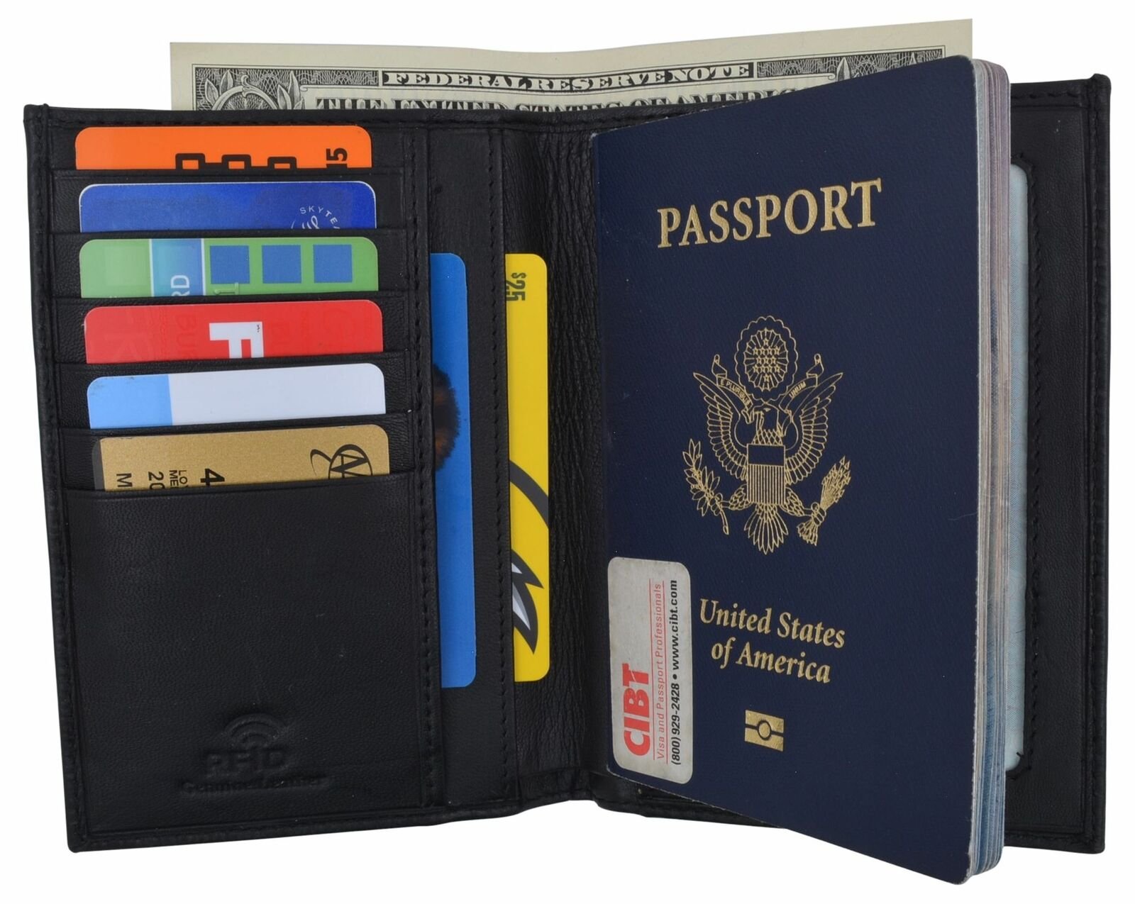 New Leather Travel Passport Holder Wallet For Men and Women Unisex RFID Blocking