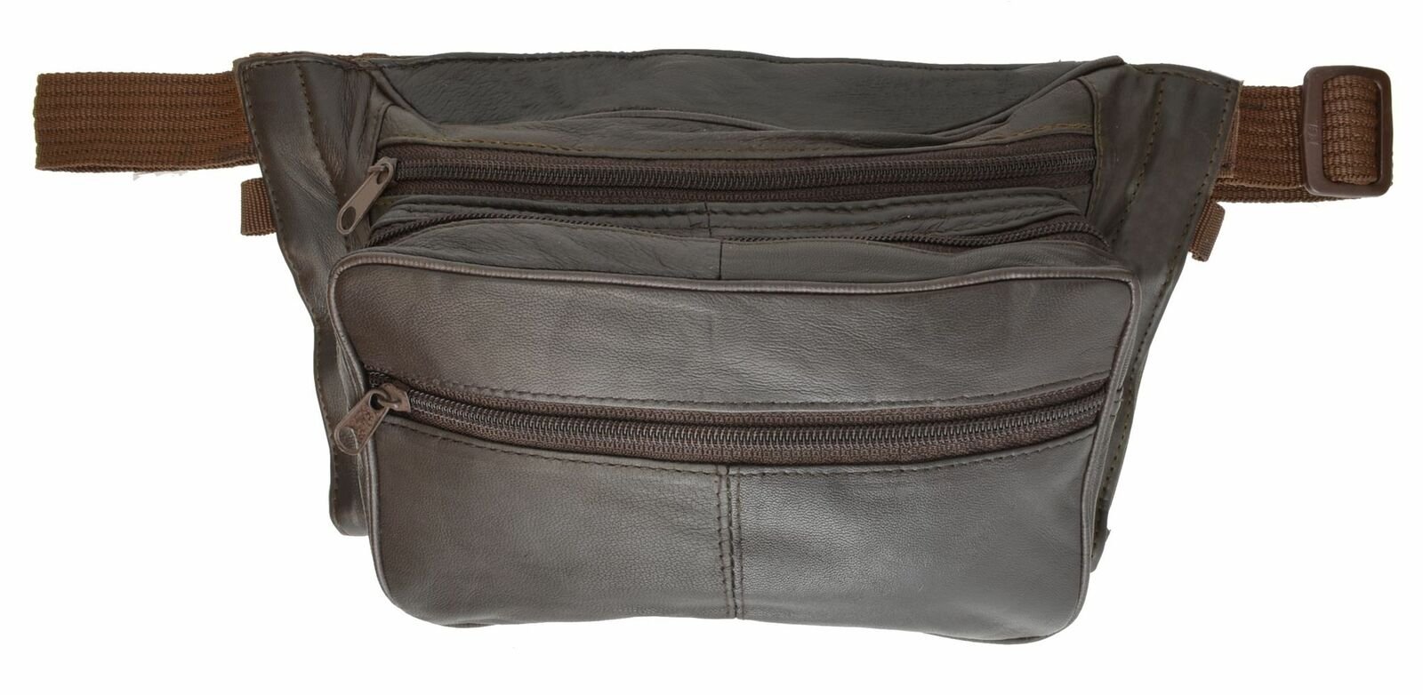 Leather Pistol Gun CCW Concealed Holster Belt Bag Waist Fanny Pack New Brown