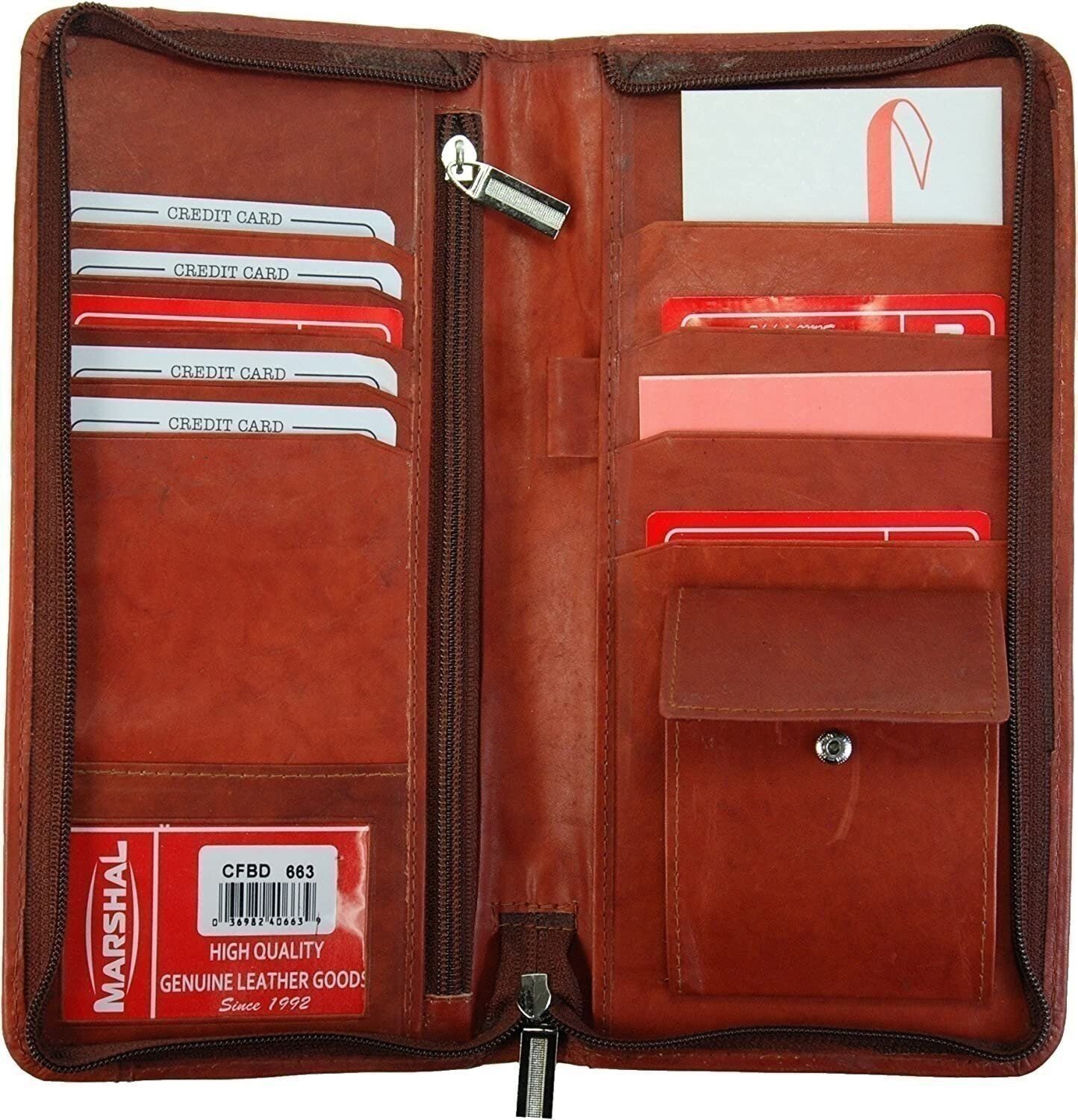 Marshal New Leather Travel Organizer Wallet w/Pen Holder #663CF
