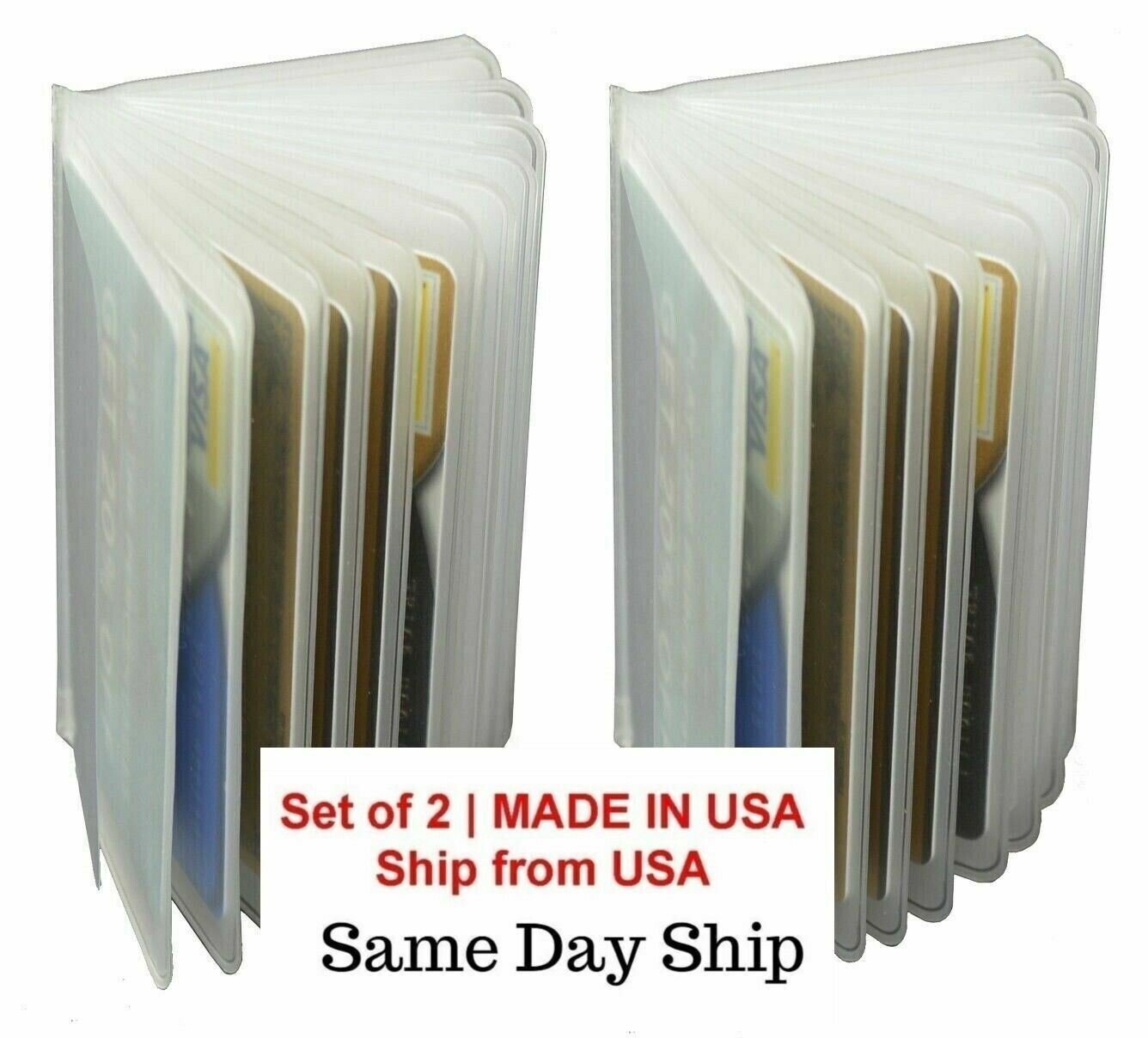 2 Plastic Wallet Insert Replacement Picture Card Holder Trifold 12Pg MADE IN USA