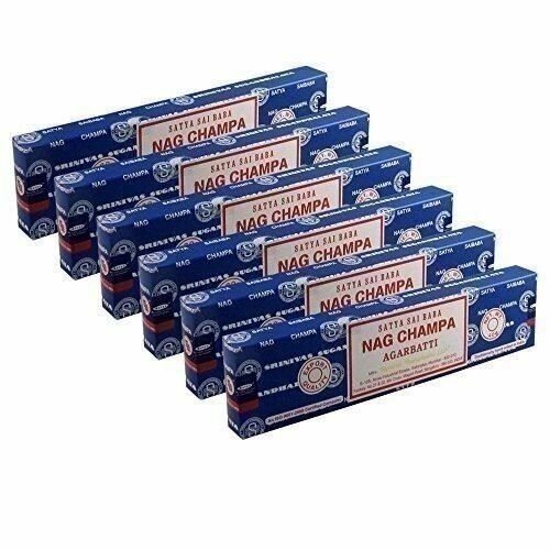 Satya Sai Baba Nag Champa Hand Rolled Fine Quality Incense Sticks Pack of 6 Boxe