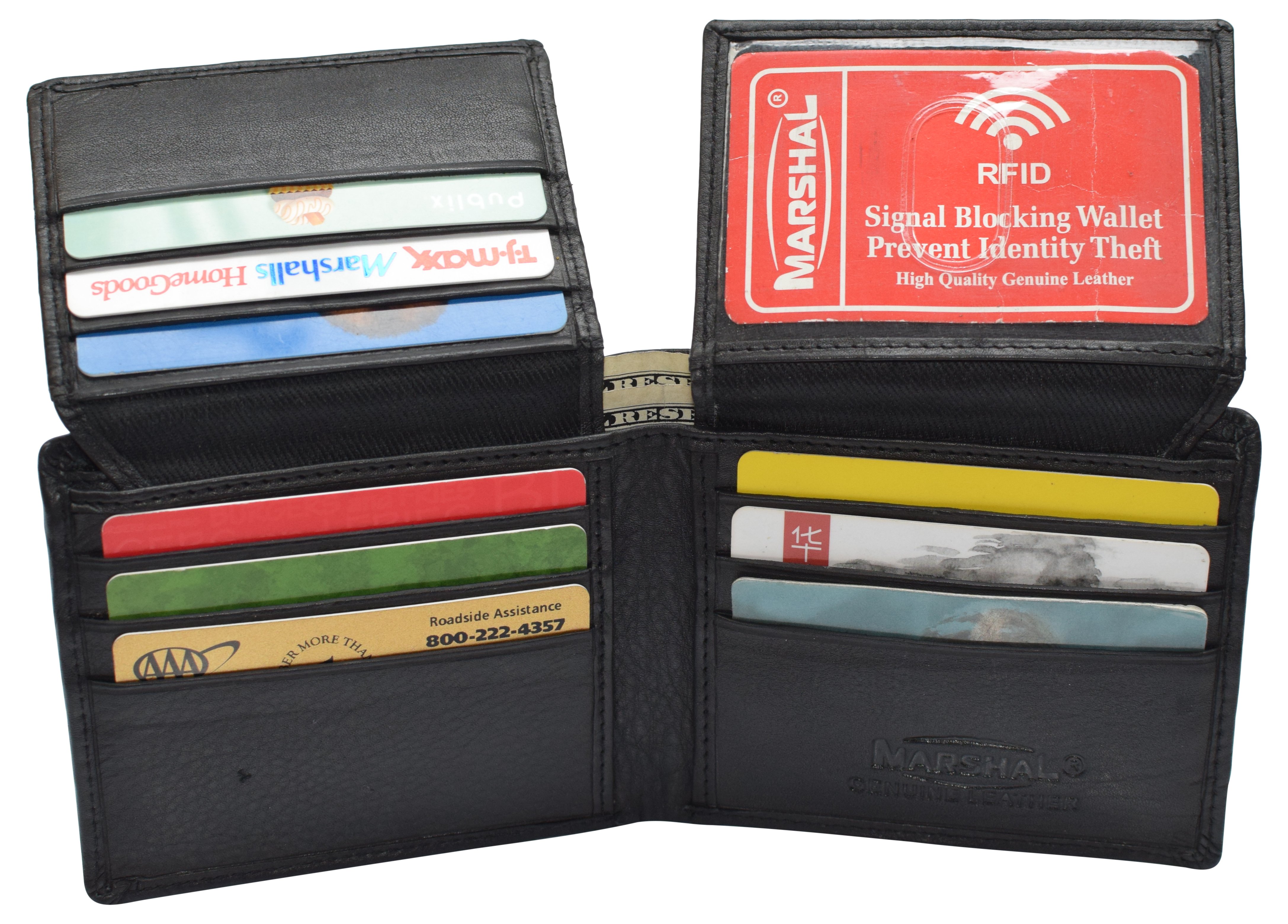 Leather Bifold Wallet for Men With ID fashion Window and RFID Blocking