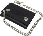 RFID Blocking Jesus Fish Men's Trifold Ichthys Biker Genuine Leather Steel... - Picture 7 of 8