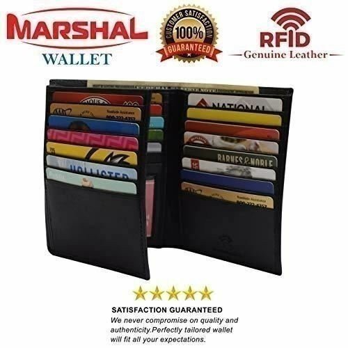 RFID Men's Genuine Leather Wallet, European Style, Large Size, Hipster Bifold