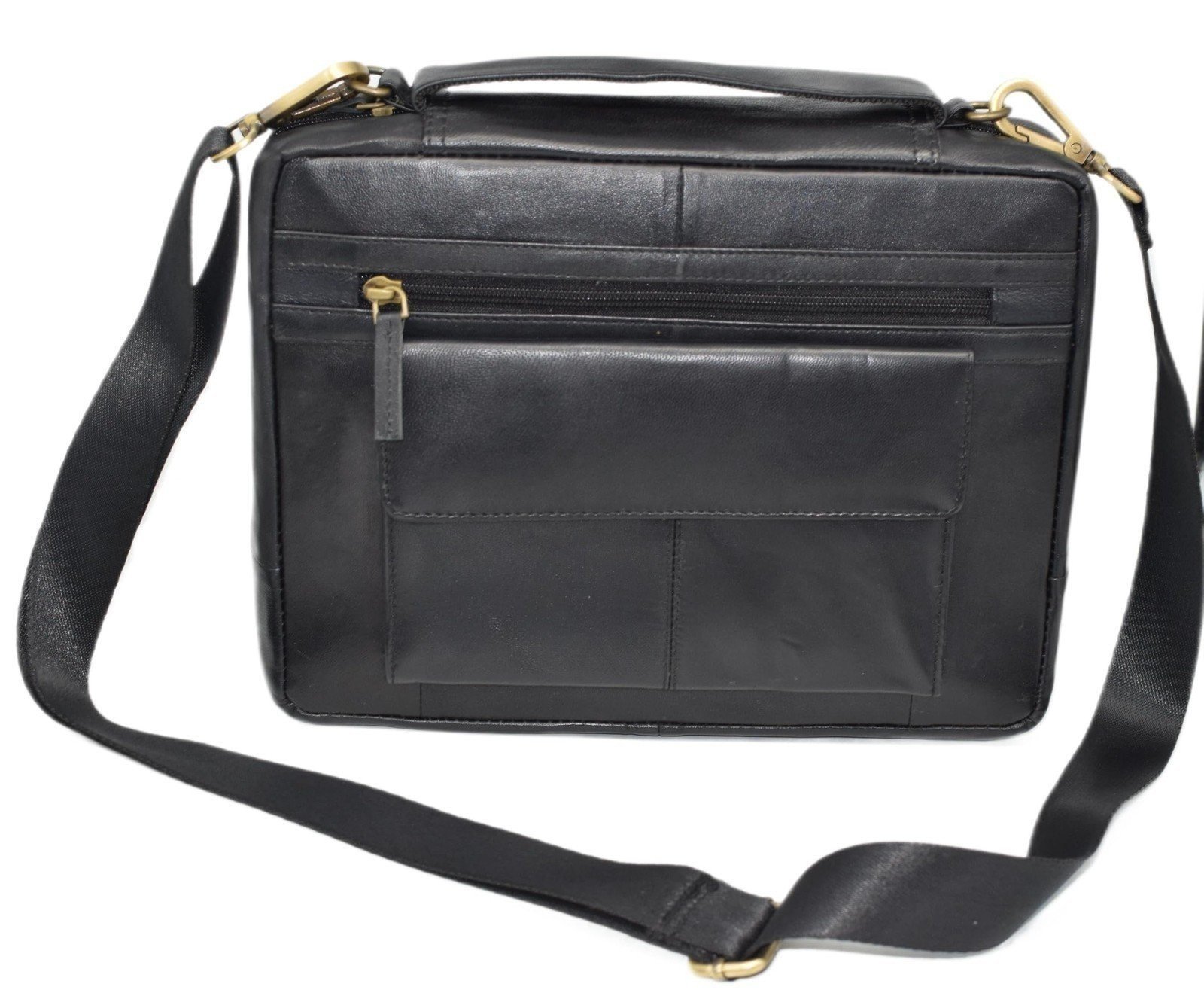 Leather Large Bible Cover - Book Case Bag with Durable Handle & Shoulder...