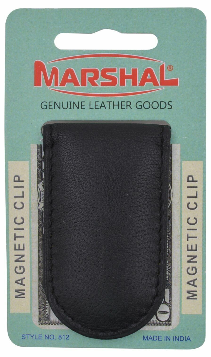 Men's Slim Magnetic Money Clip Genuine Leather Business Card Holder