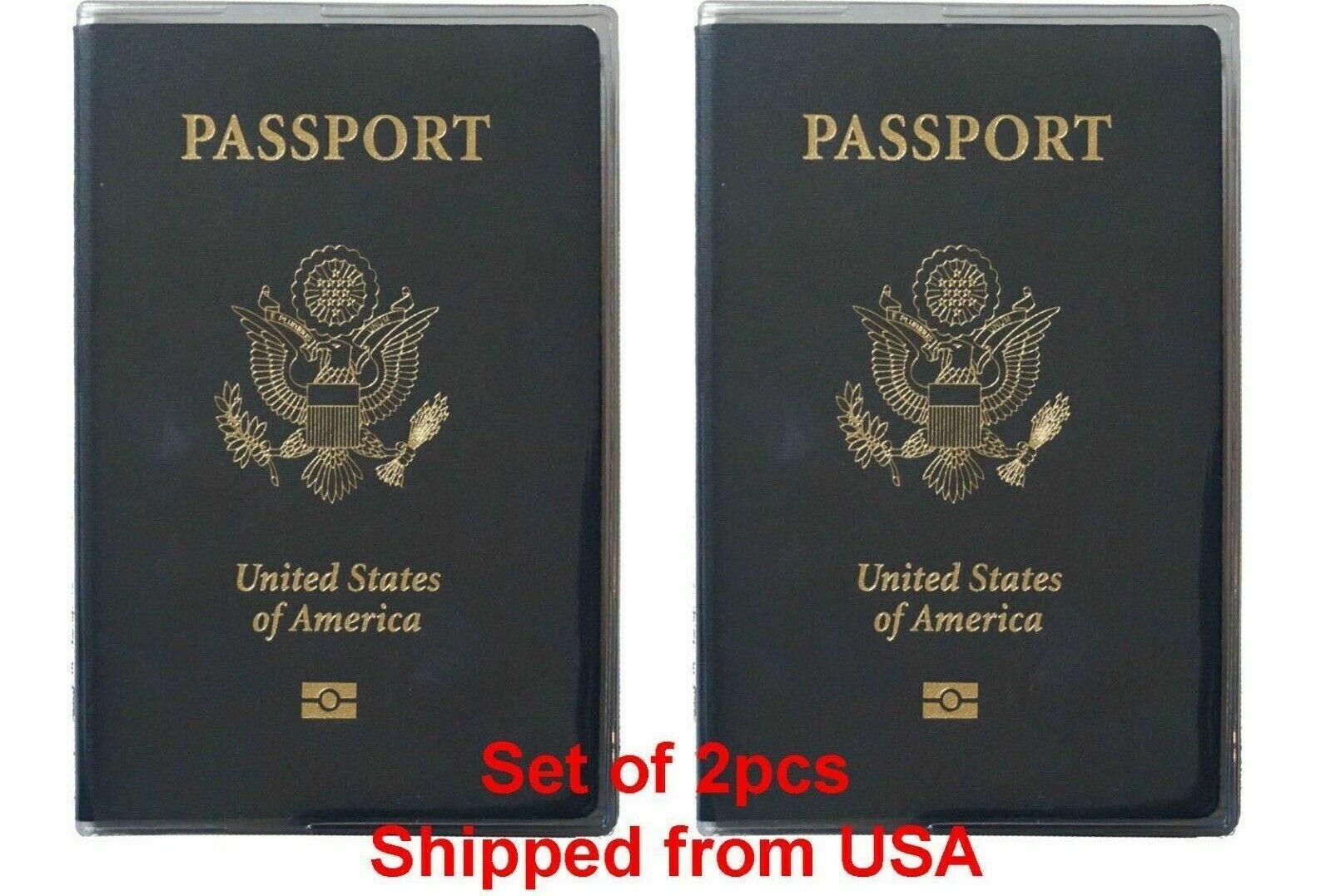Set of 2 Heavy Duty Clear Vinyl Plastic Passport Cover Holder Travel MADE IN USA Set of 2 Heavy Duty Clear Vinyl Plastic Passport Cover Holder Travel MADE IN USA