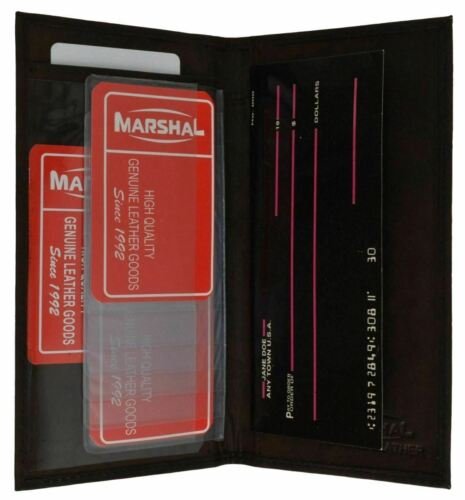 New Hand Crafted Genuine Soft Leather Checkbook Cover with Duplicate Flap - Picture 8 of 26
