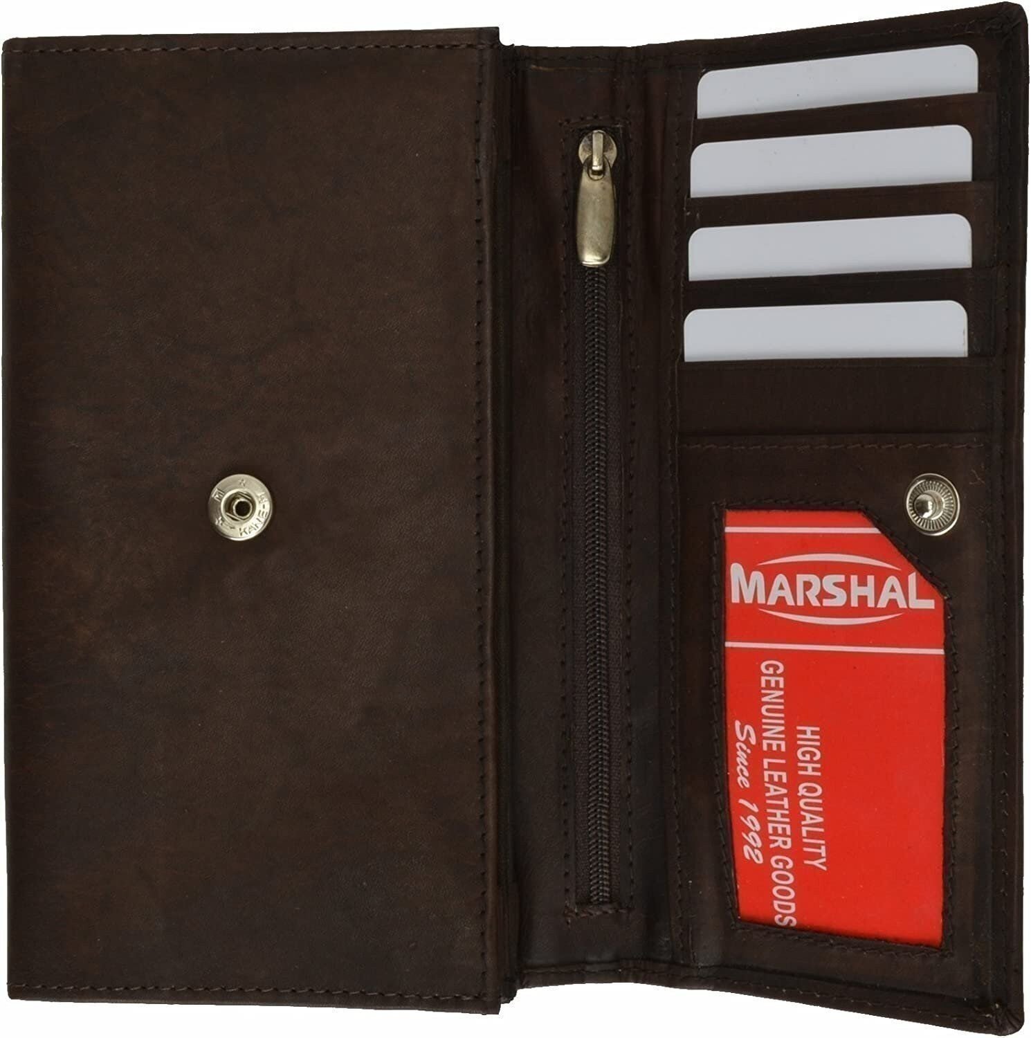Marshal Ladies Genuine Leather Credit Card ID Currency Holder Wallet