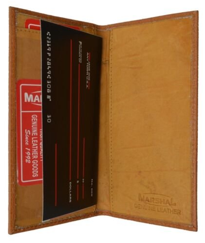 Brand New Hand Crafted Genuine Soft Snake Leather Bifold Checkbook Cover Marshal - Picture 7 of 8