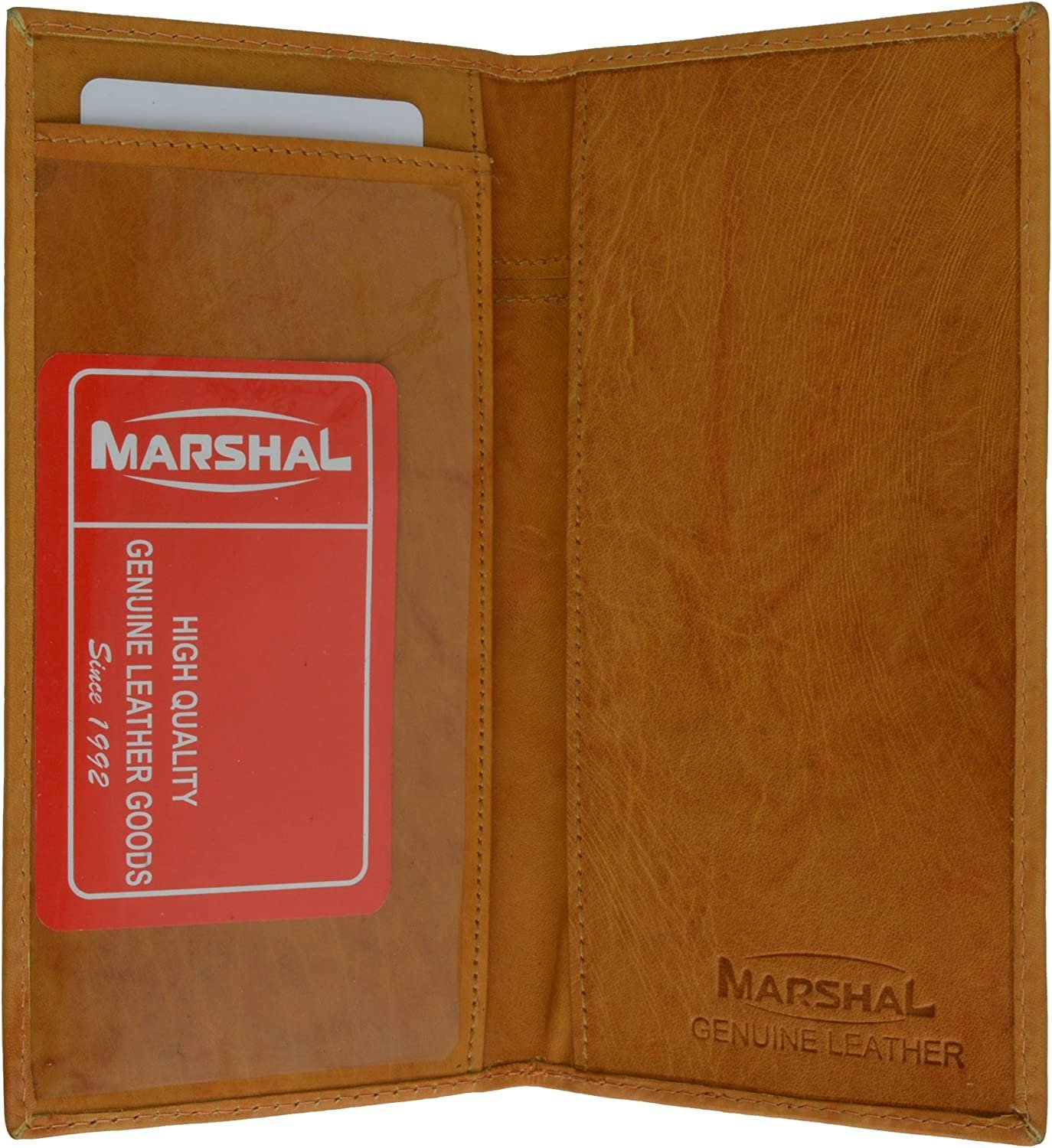 Marshal 100% Leather Bi-fold Check Book Covers Brown #156CF