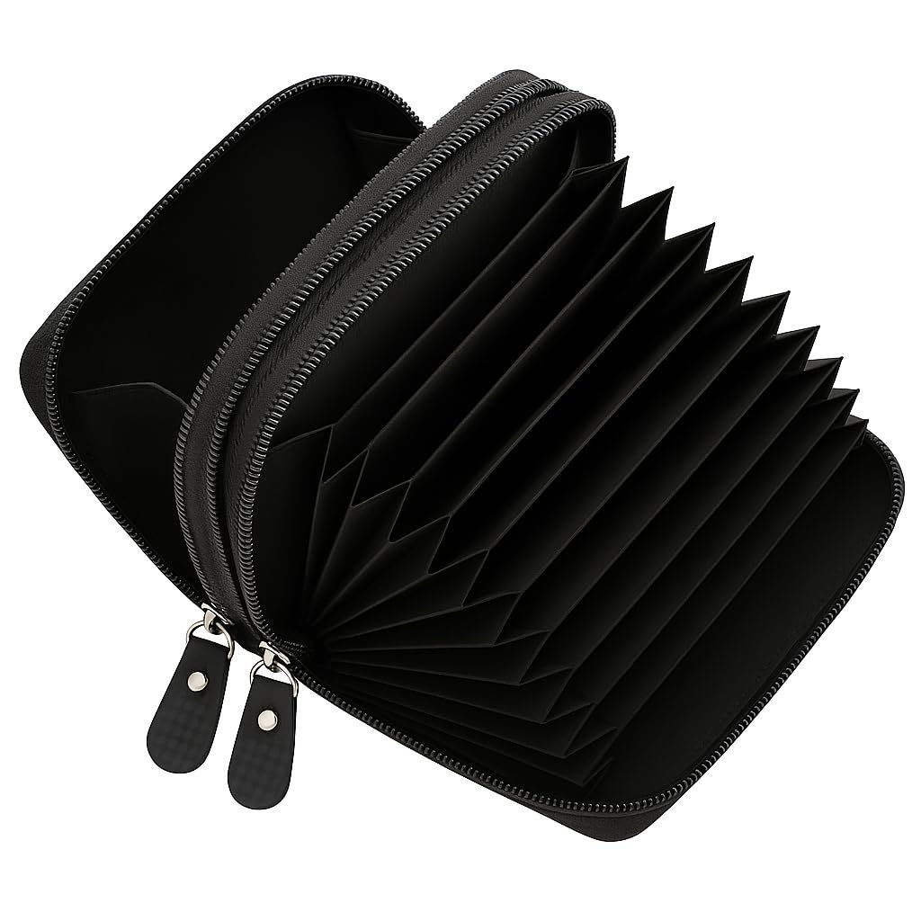 Marshal Genuine Leather Credit Card Holder Wallet Accordion Double