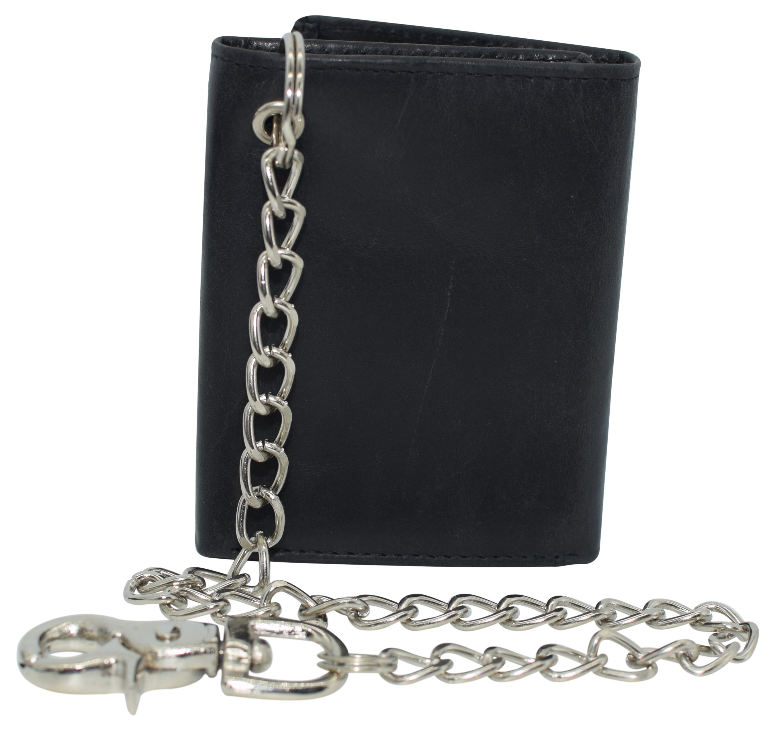 Vintage Gray Leather Men's Biker Chain Wallet Biker Wallet with Chain