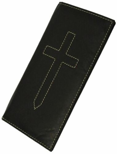 New Hand Crafted Genuine Soft Leather Checkbook Cover with Duplicate Flap - Picture 15 of 26