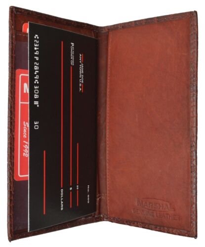 Brand New Hand Crafted Genuine Soft Snake Leather Bifold Checkbook Cover Marshal - Picture 8 of 8