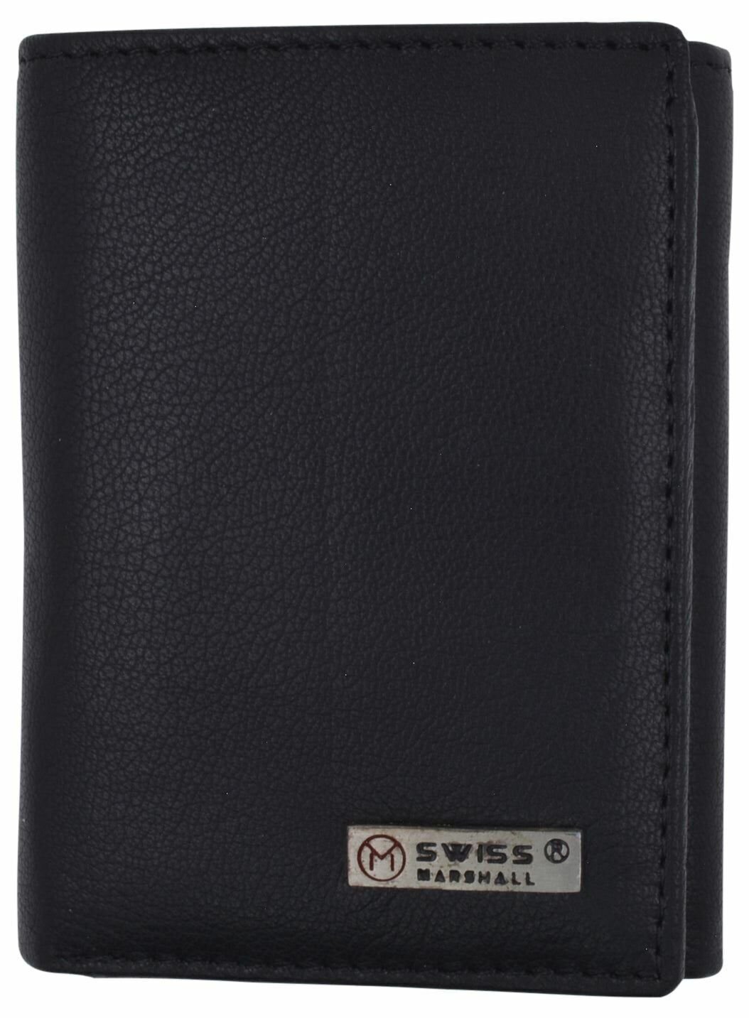 Swiss Marshall Executive Mens RFID Protected Trifold Genuine Leather Wallet ID W