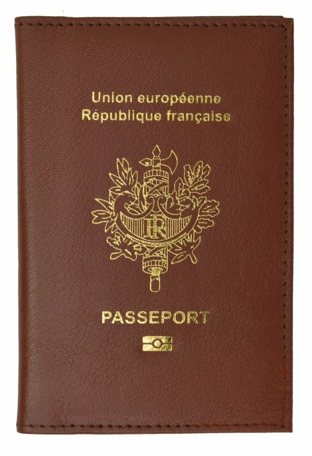 FRANCE Travel Leather Passport Organizer Holder Card Case Protector Cover Wallet