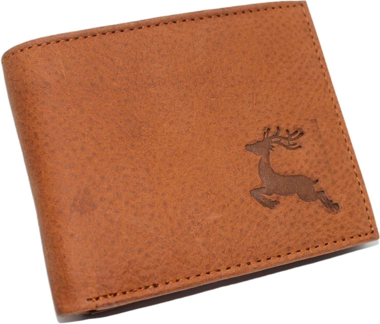 Marshal DEER Genuine Leather Bifold Trifold RFID Blocking Wallet for Men...