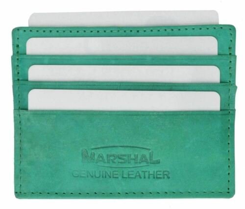 Billetera delgada de cuero con soporte para tarjetas de crédito billetera delgada en colores atractivos - Imagen 12 de 14