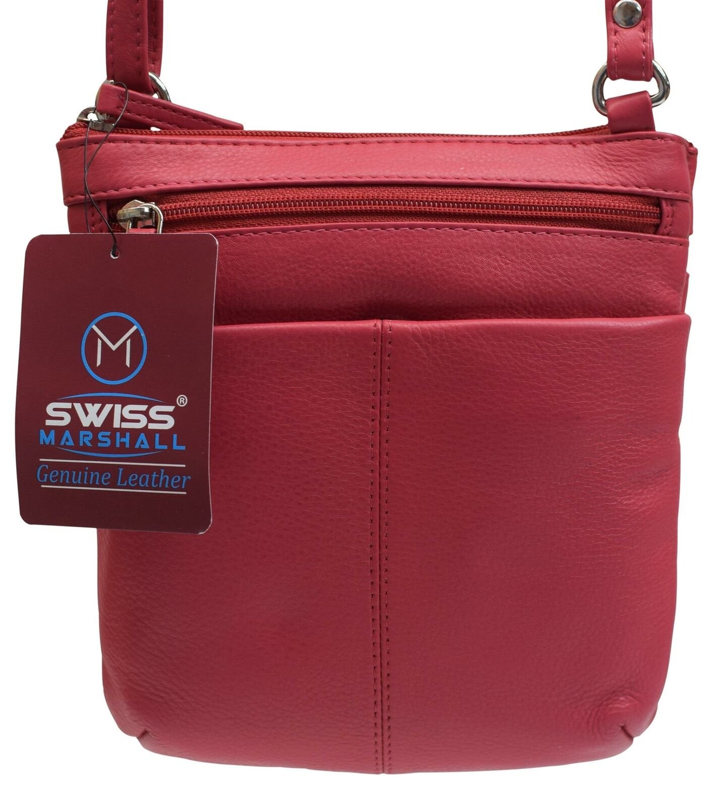 Swiss Marshall Luxury Women's Quality Zipper Purse Handbag Genuine Leather Ladies Crossbody Shoulder Bag