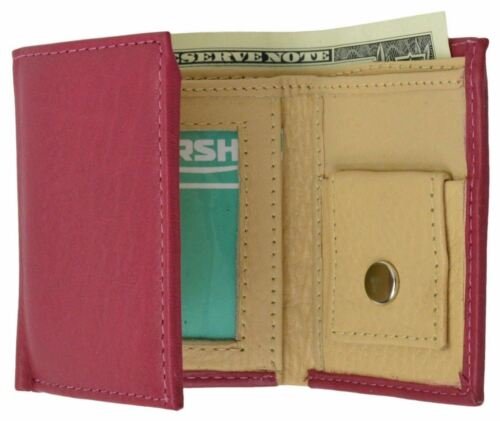 Genuine Premium Leather Small Kids Trifold Cute Wallet First Gift New Colors - Picture 11 of 14