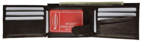 Billetera plegable de cuero Marshal para hombre hebilla segura con cremallera billetera para tarjeta de identificación - Imagen 7 de 9