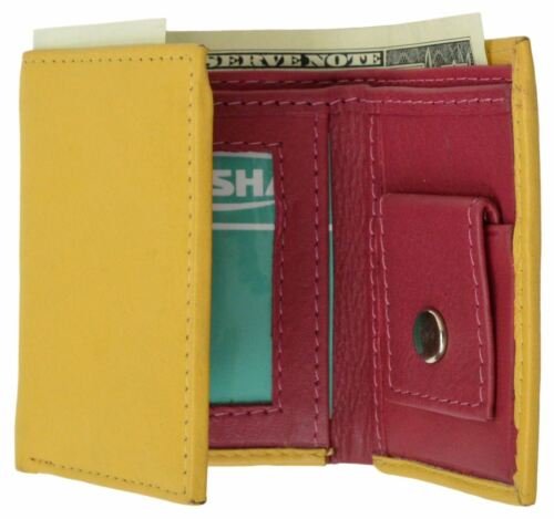 Genuine Premium Leather Small Kids Trifold Cute Wallet First Gift New Colors - Picture 10 of 14