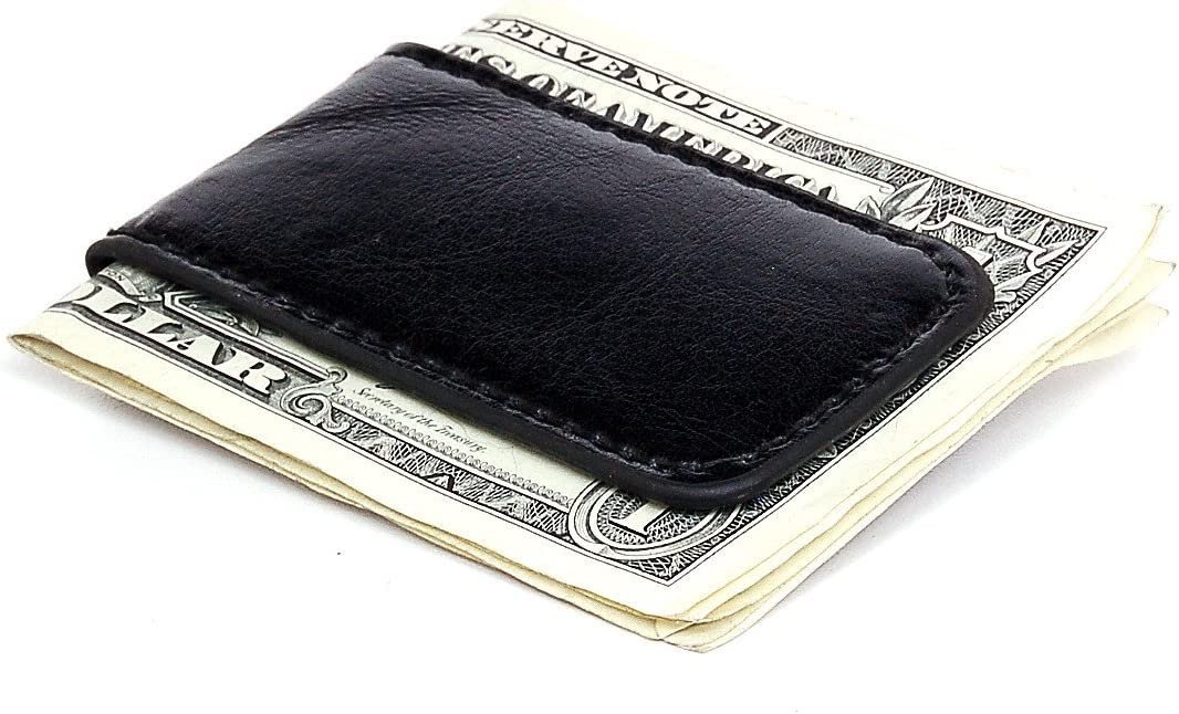 Black Leather Magnetic Money Clip