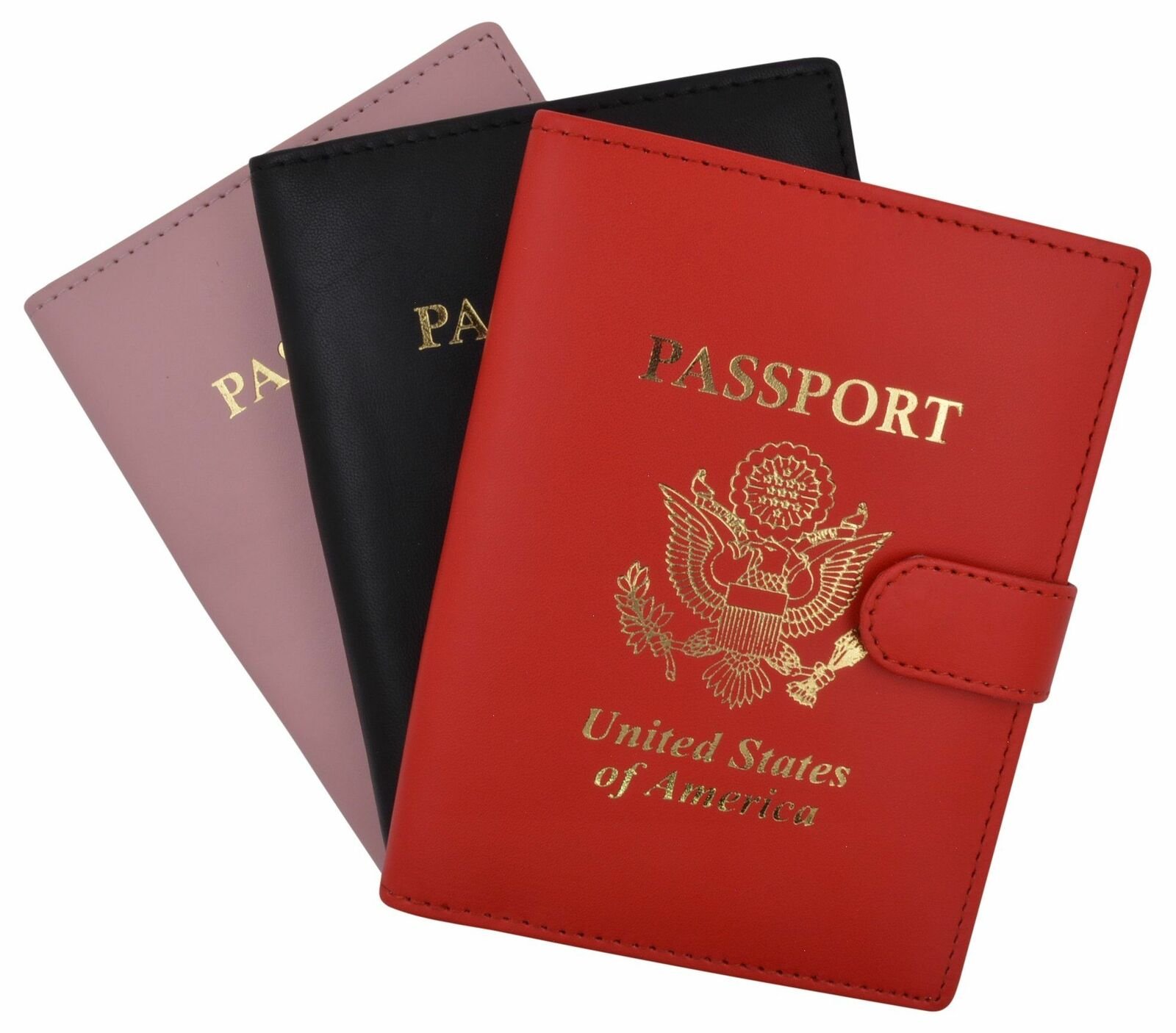 U.S Passport Holder Cover Wallet Leather Card Case Travel Accessories USA Logo