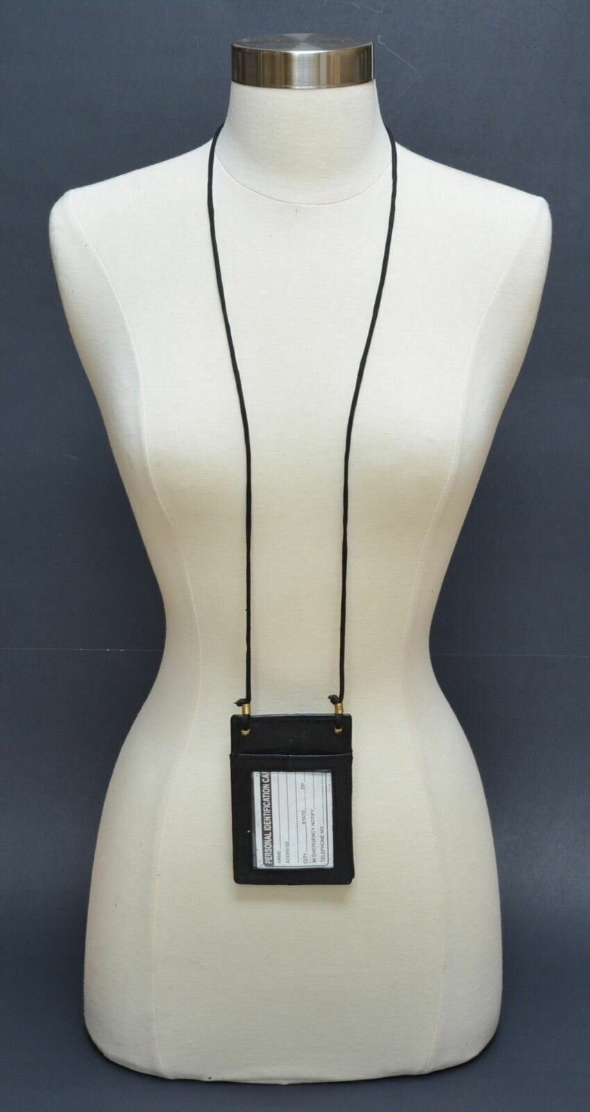 Neck Strap ID Badge Card Holder Pouch Wallet Black Tag Press Pass by Marshal