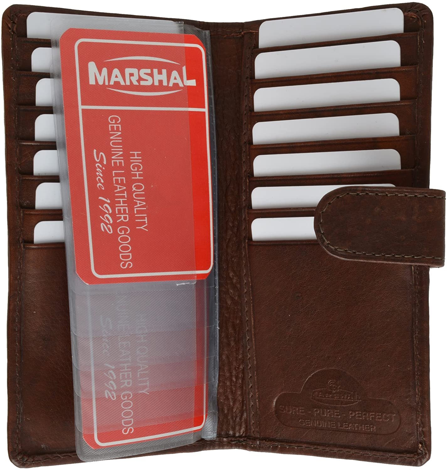 Ranuras para tarjeta de crédito con cubierta de chequera Marshal para mujer seguras con cierre de botón - Imagen 14 de 15