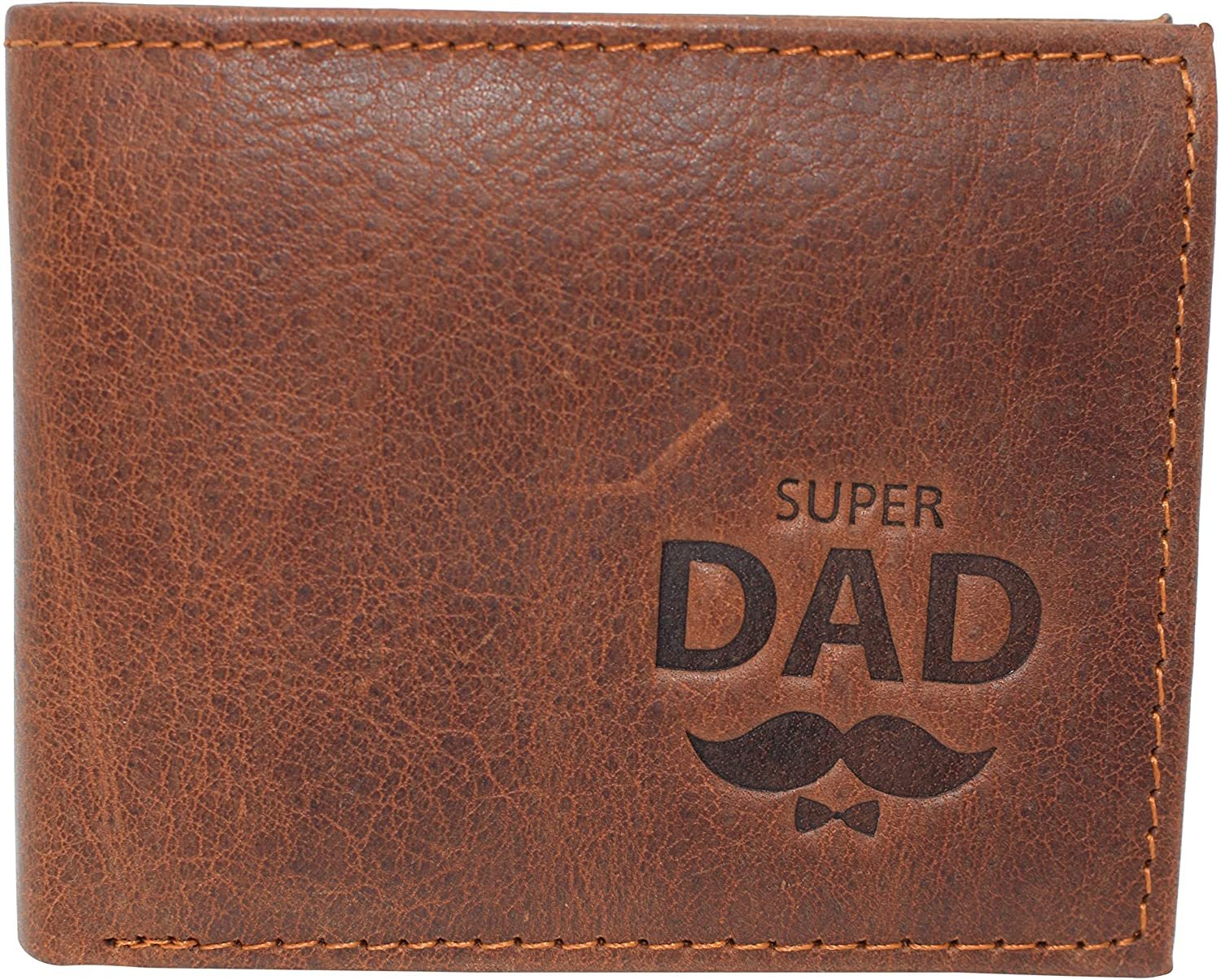 Marshal Super Dad RFID Blocking Real Leather Bifold Classic Wallet for Men