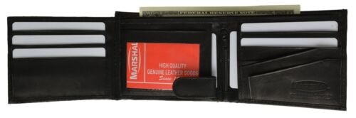 Billetera plegable de cuero Marshal para hombre hebilla segura con cremallera billetera para tarjeta de identificación - Imagen 6 de 9