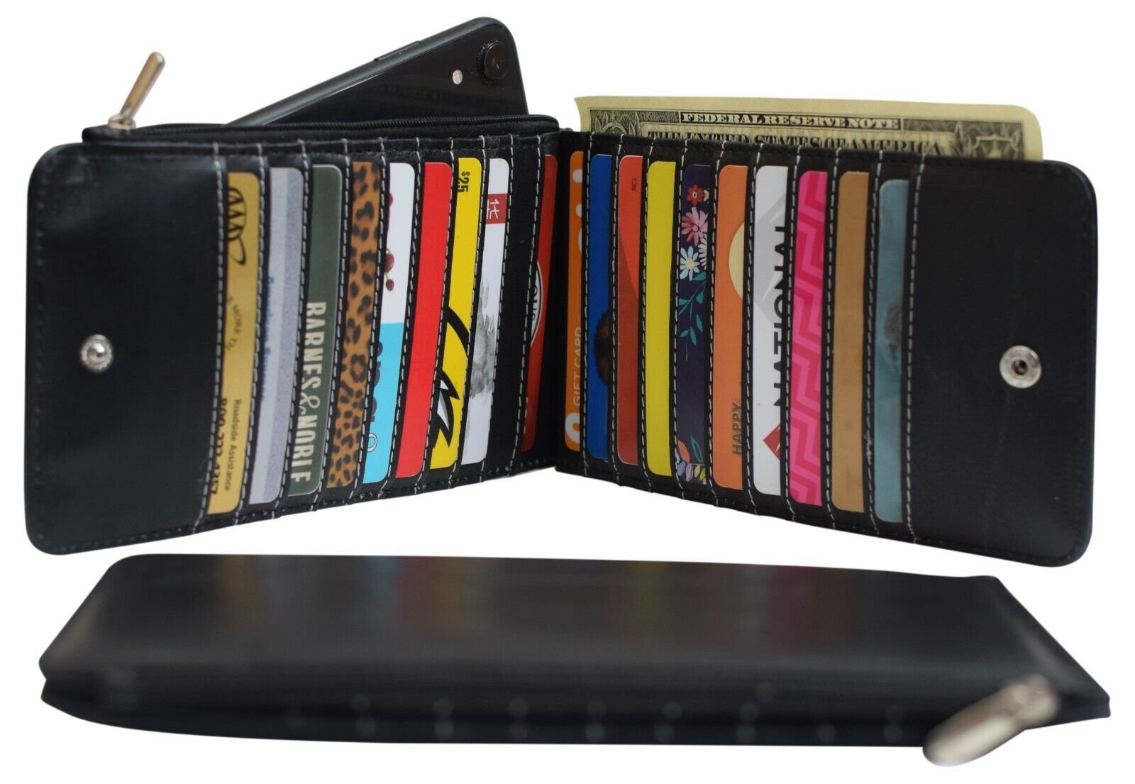 Women's Clutch Leather Multi-card Wallet Long Credit Card Holder Purse Handbag