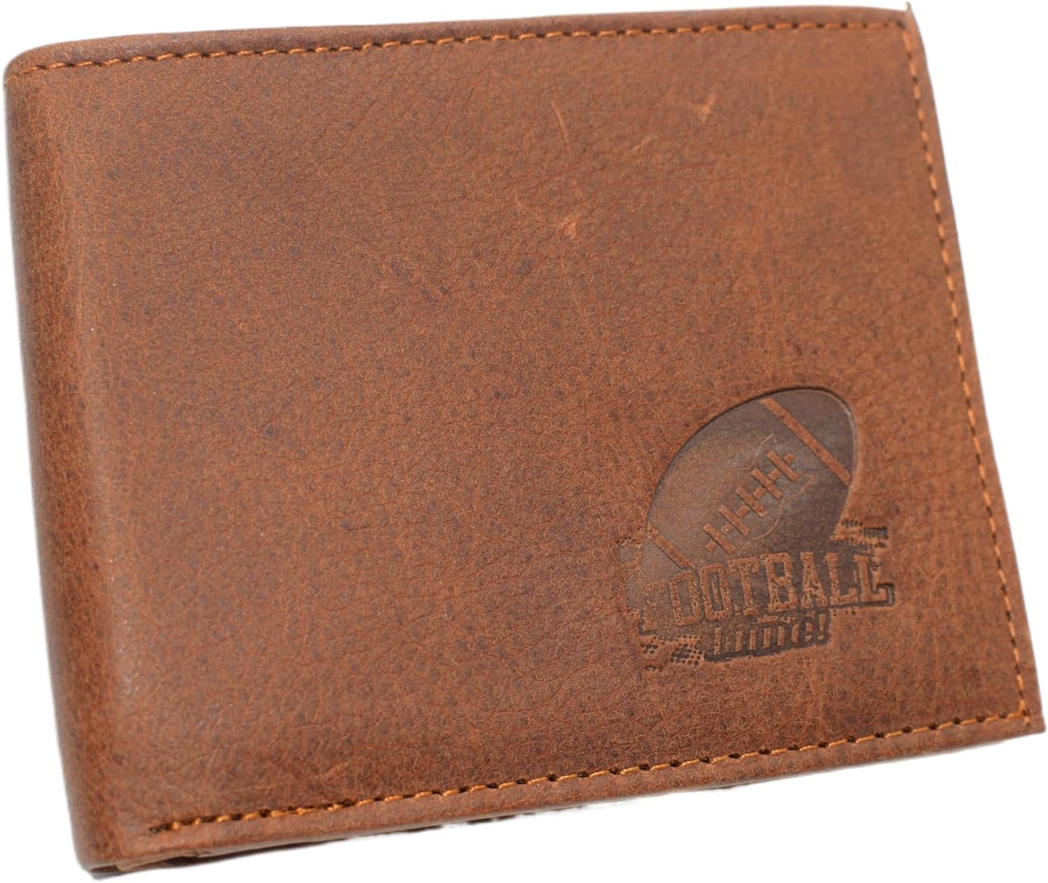 Marshal RFID Blocking Football Genuine Leather Bifold Trifold Wallet for Men...