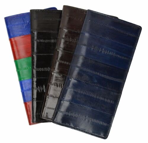 Genuine Eel Skin Simple Basic Checkbook Cover Holder by Marshal® - Picture 6 of 9