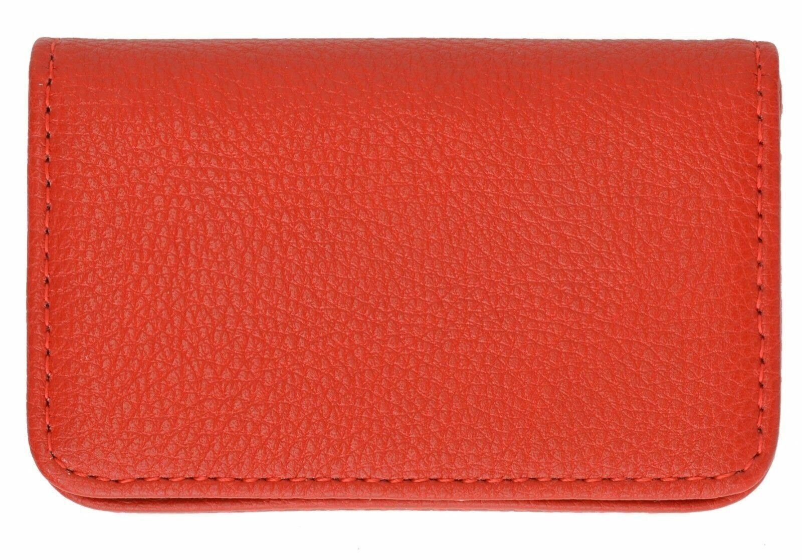 New Red Pocket PU Leather Business ID Credit Card Holder Case Wallet