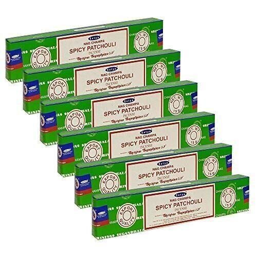 Satya Nag Champa Spicy Patchouli Incense Sticks Pack of 6 Boxes 15gms