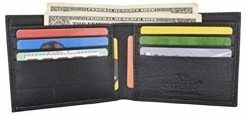 Cavelio Premium Leather Men's Slim Thin Classic Bifold Wallet
