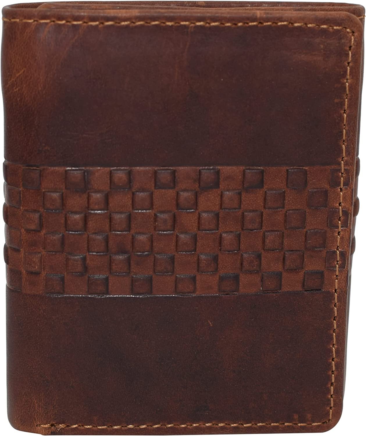 CAZORO Men's RFID Blocking Extra Capacity Trifold Vintage Leather Wallet for Men with Box