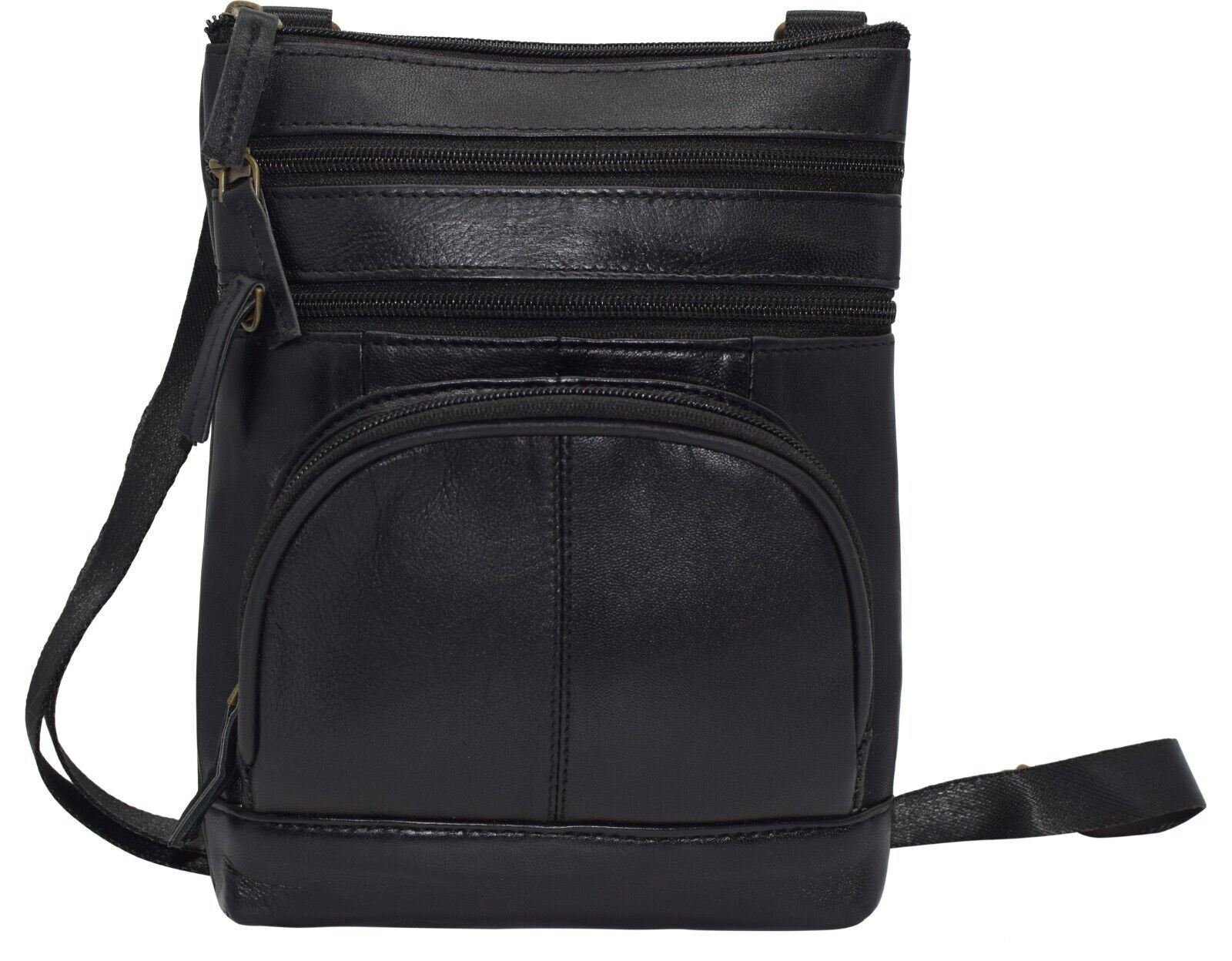 Real Leather Shoulder Bag Handbag Purse Cross Body Organizer Pockets Marshal
