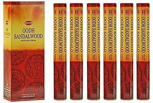 New: Hem Oodh Sandalwood Hexa Incense Stick, 6packs X 20 Sticks= 120 Sticks