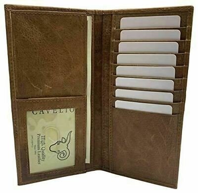 Genuine Leather Long Bifold Checkbook Cover Wallet Multi Card Pocket Holder USA - Picture 9 of 10