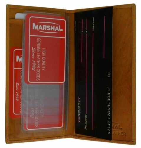 New Hand Crafted Genuine Soft Leather Checkbook Cover with Duplicate Flap - Picture 11 of 26