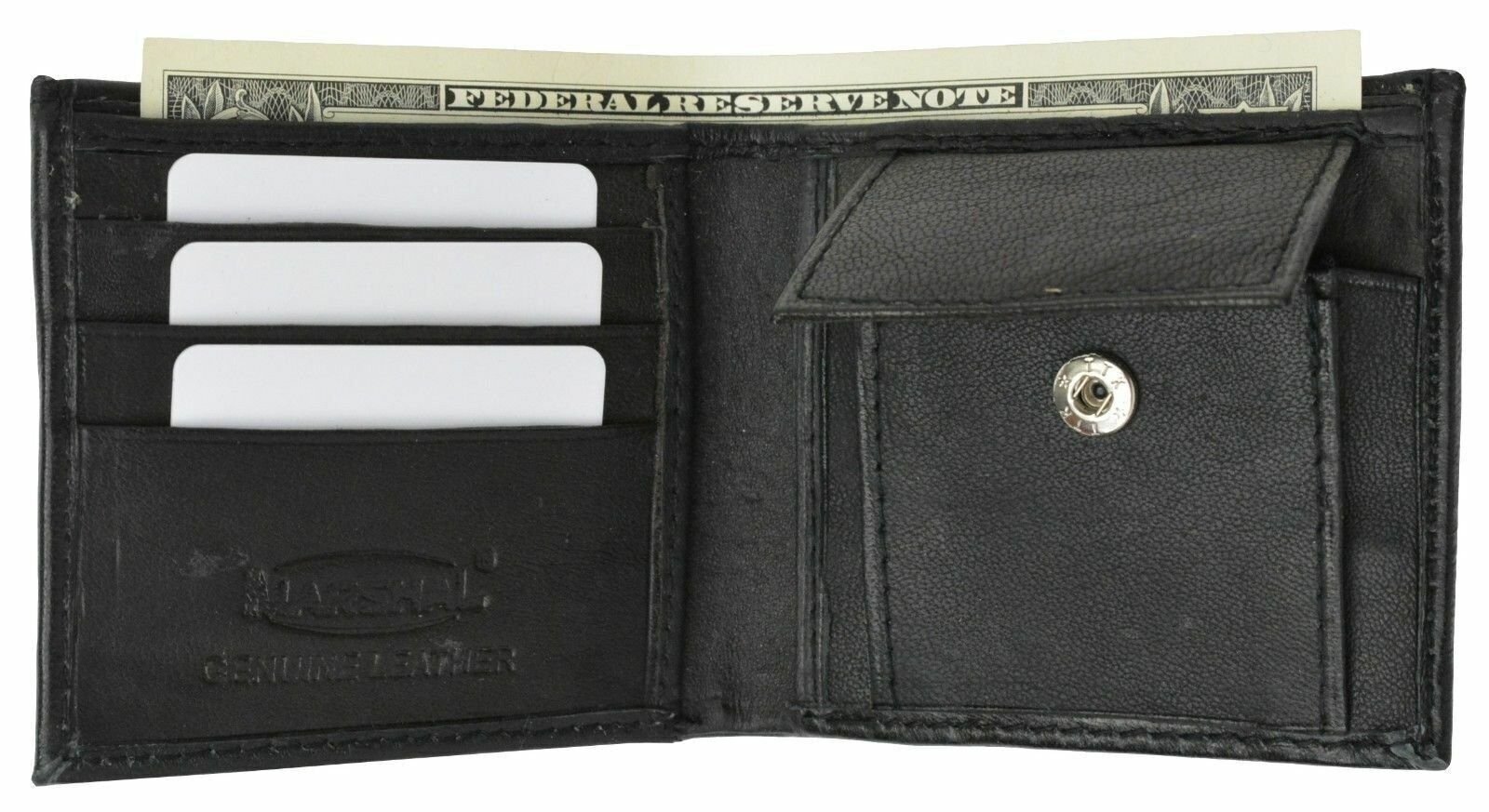 Kid's Leather Bifold Wallet with Coin Pouch and Card Slots