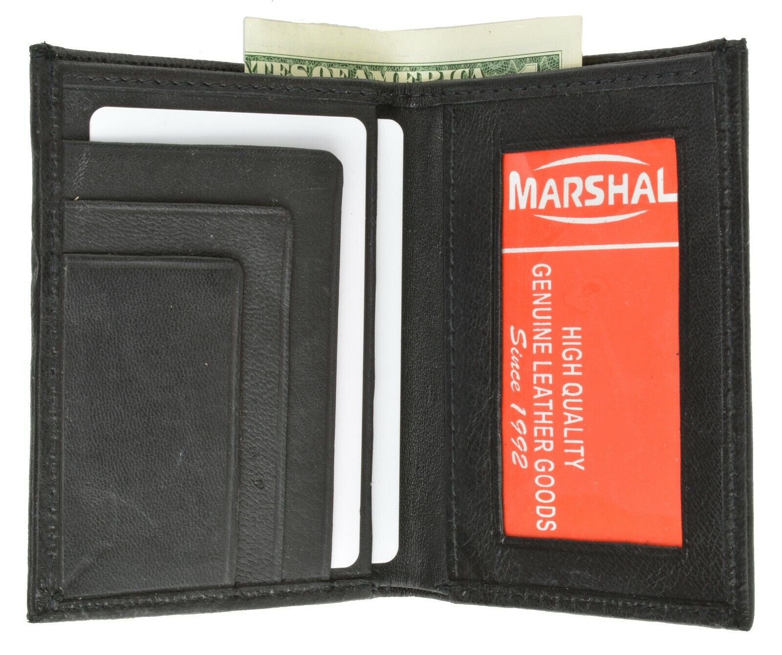 Men's Leather Bifold ID Credit Card Holder Wallet Small Purse Billfold Thin