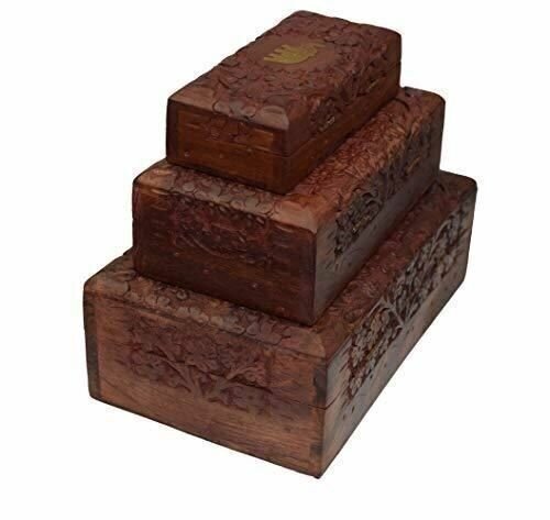OM SHRI OM Set of 3 PCS Handmade Jewerly Box Organizer Decorative Table Piece fr